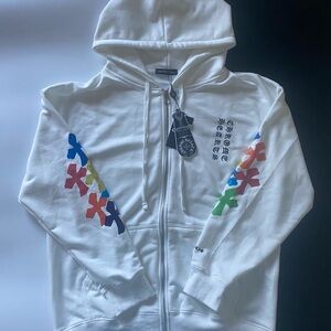 (Price Firm) Chrome Hearts White Hoodie with Colorful Cross Graphics